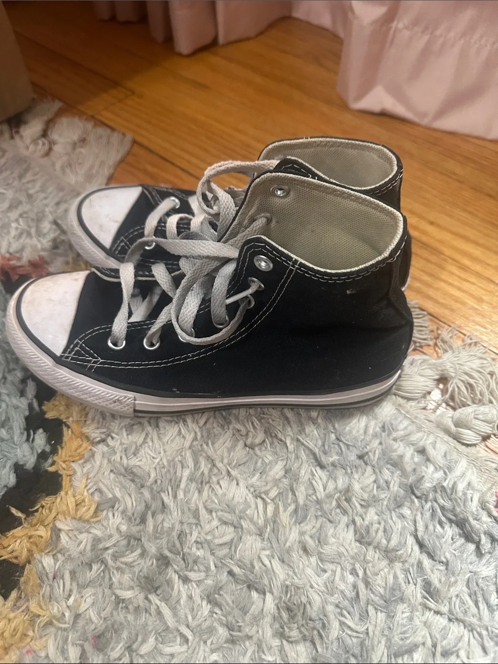Converse Black High-Top Kids Sneakers with White Laces